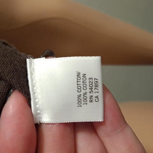 Banana Republic Brown Crew Neck Short-Sleeve Top with Button & Ruffle Accent - Picture 6 of 6